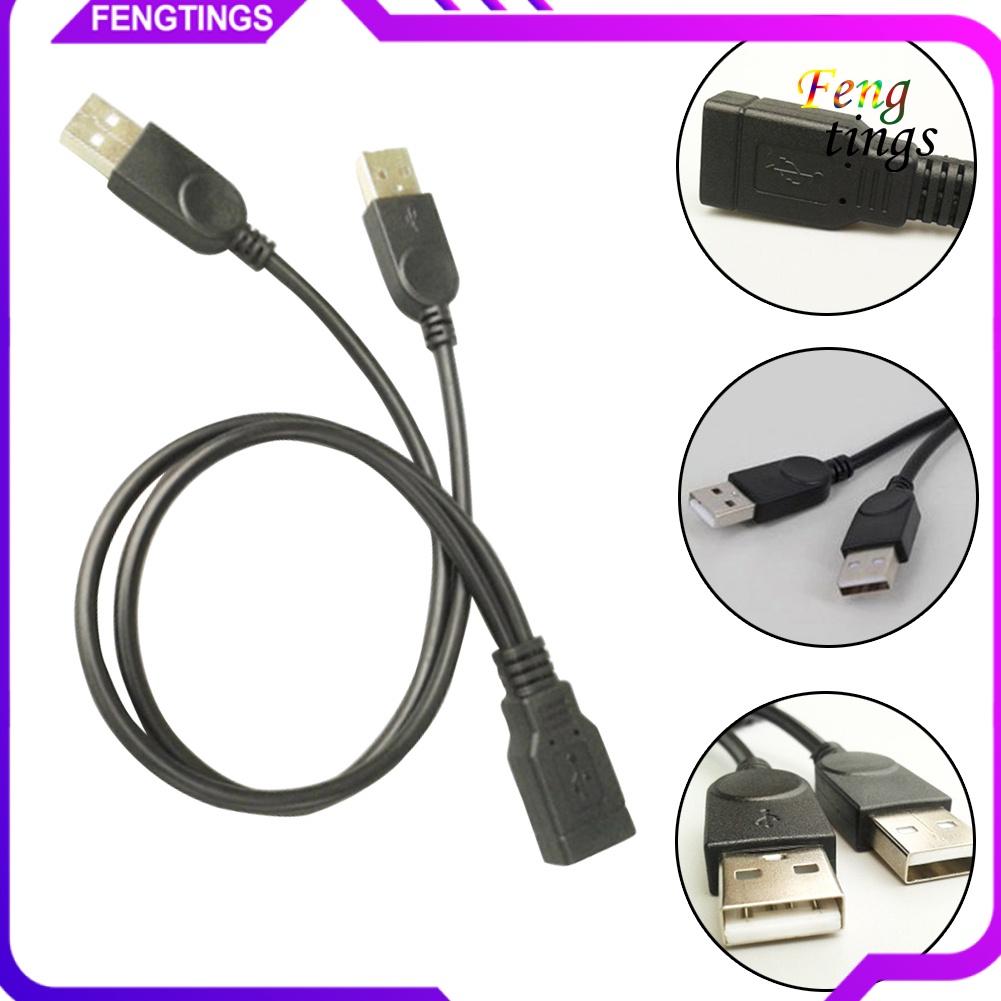Dây Cáp Chuyển Đổi Usb 2.0 1 Đầu Cái Sang 2 Đầu Đực