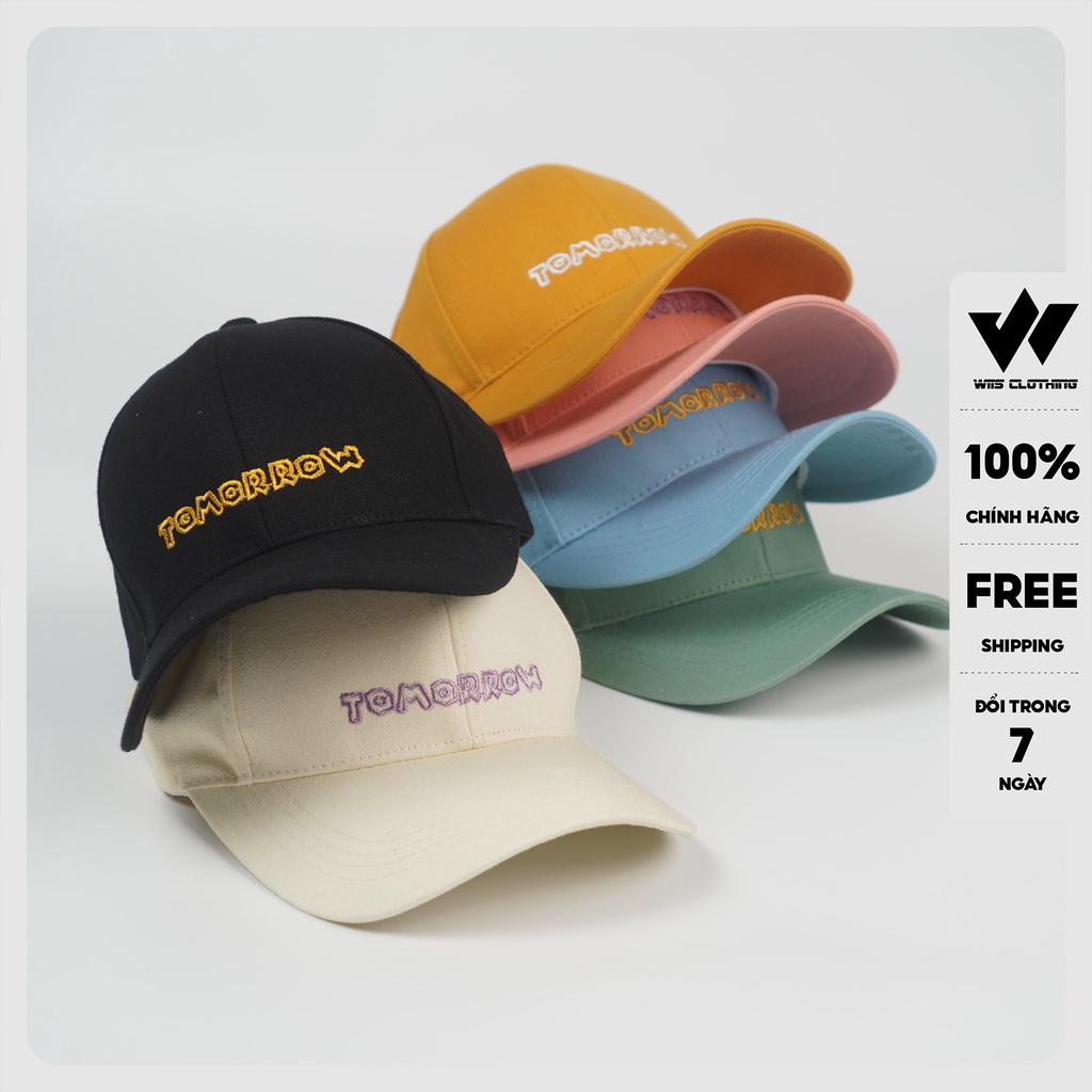 Mũ lưỡi trai nón kết WIIS unisex thêu chữ TOMORROW thời trang nam nữ ulzzang