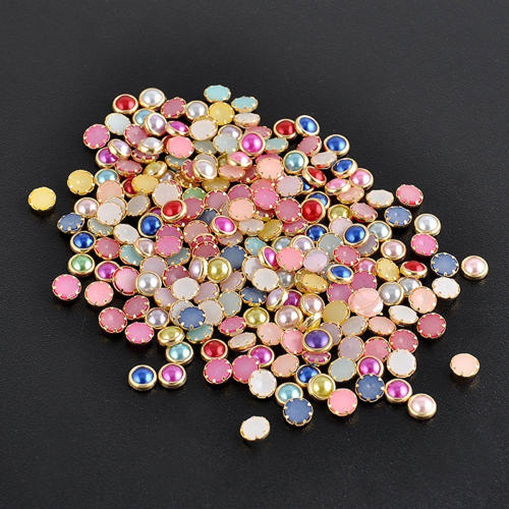 Set 200 Hạt Nhựa 3D Kích Thước 4mm Đính Móng Nghệ Thuật