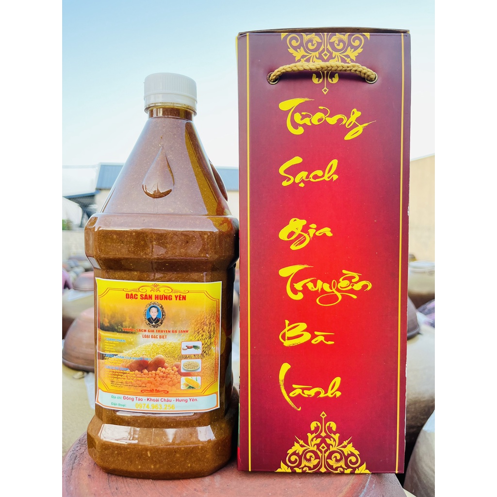 TƯƠNG BẦN CHAI LỚN 2L LOẠI QUÀ BIẾU ĐẶC BIỆT, Tương Nếp, Tương Gia Truyền Bà Lành | Thơm Ngon, Sạch Sẽ, Đâm Vị Làng Quê.