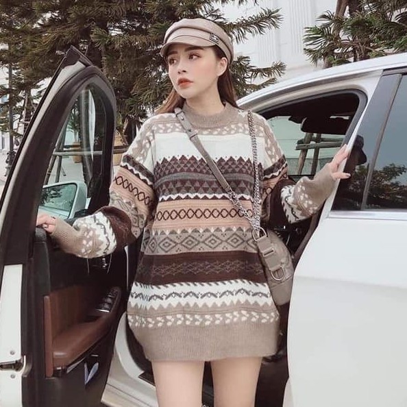 Áo len thổ cẩm quảng châu hình mới