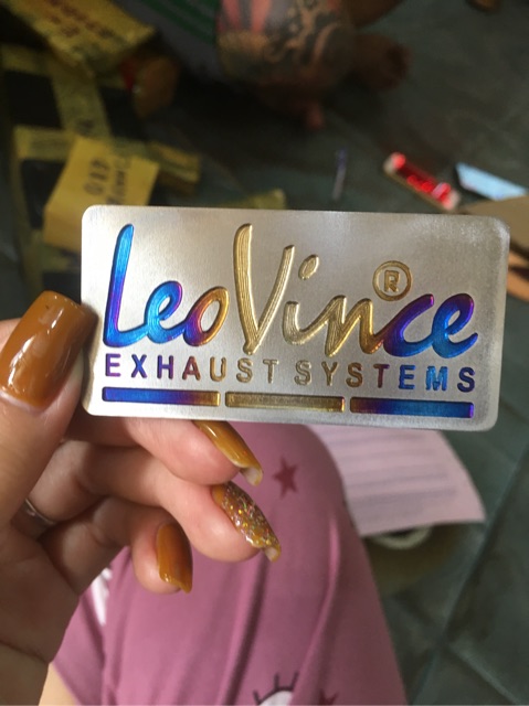 Tem thương hiệu Leovince ti tan nhá ae