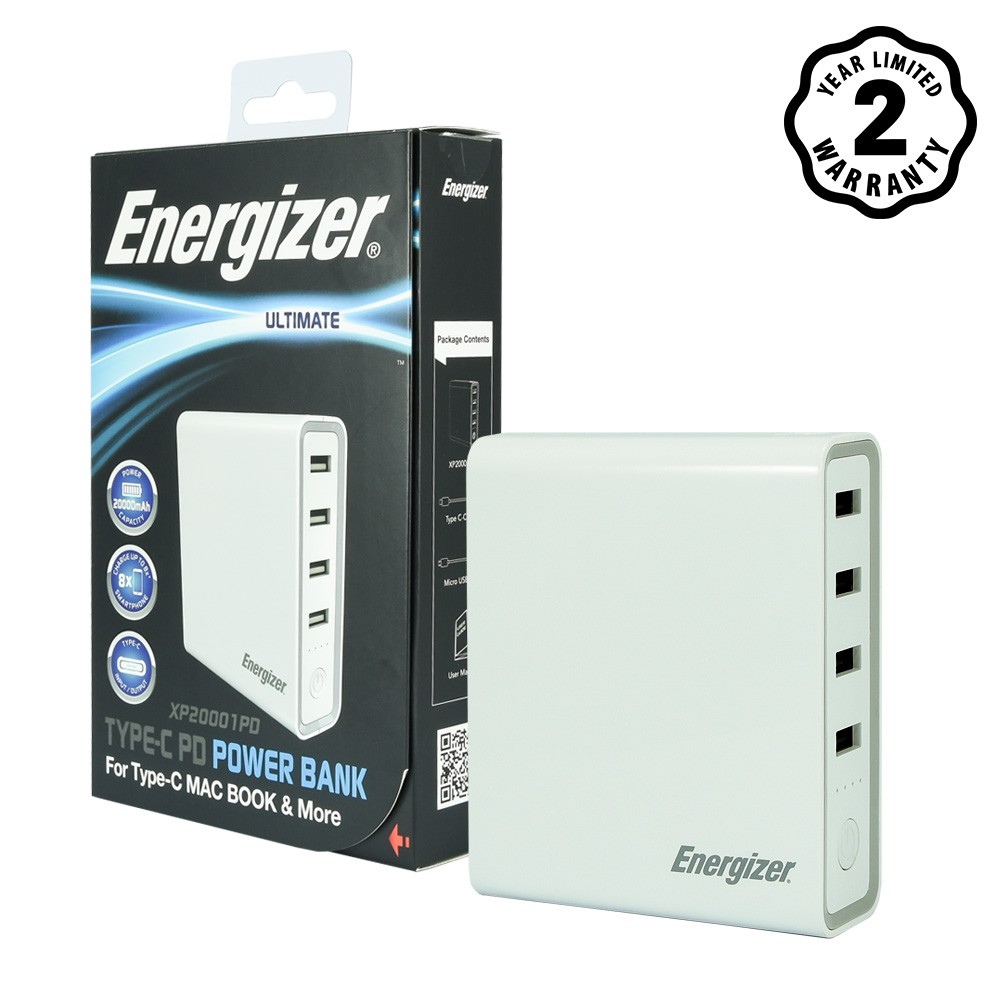 [Mã 253ELSALE hoàn 7% đơn 300K] Pin sạc dự phòng Energizer XP20001PD - 20,000mAh, USB-C PD, 65W