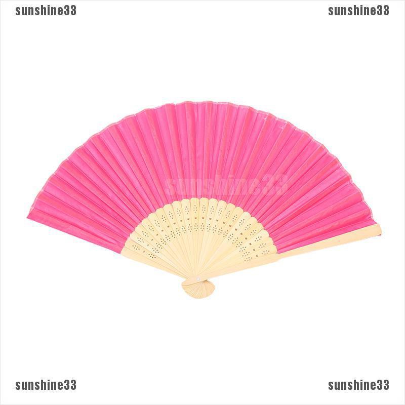 【COD•suns】Chinese Hand Fan Folding Silk Bamboo Retro Printing Wedding Party Gi