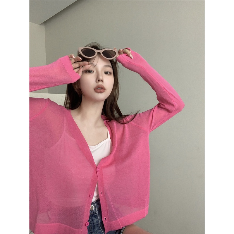 Áo Khoác cardigan Dệt Kim Tay Dài Dáng Rộng Phong Cách Hàn Quốc Thời Trang Cho Nữ