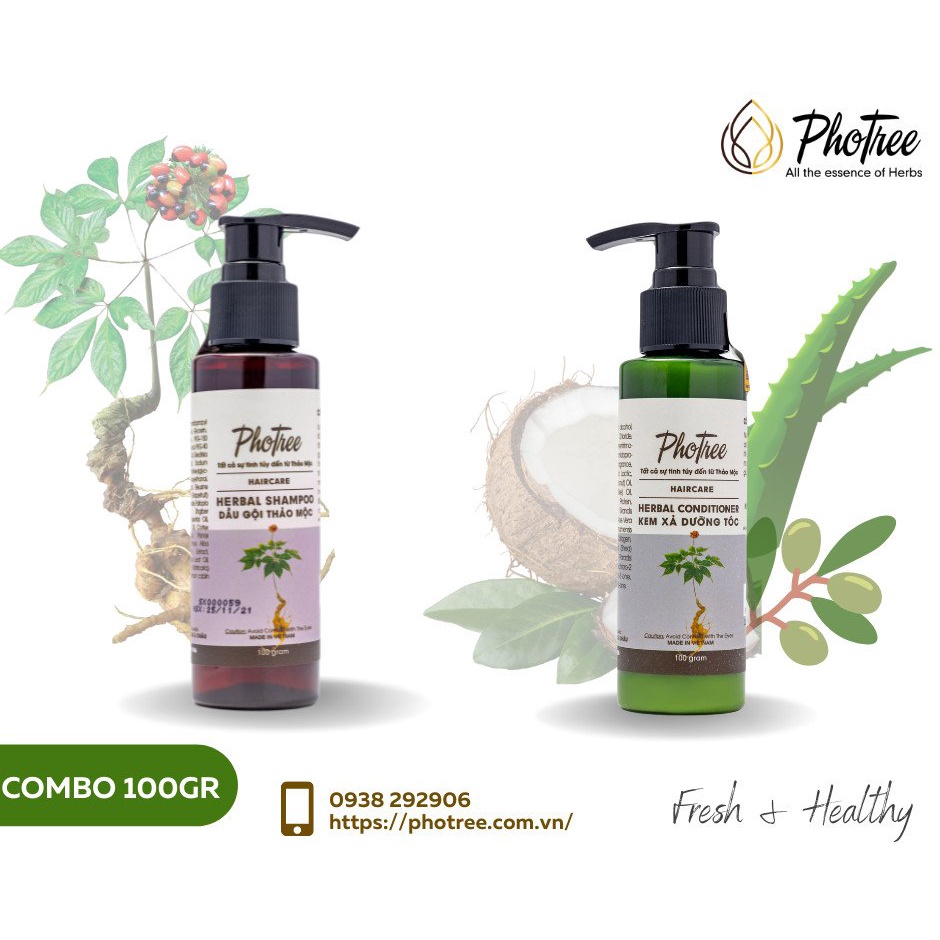 Combo Gội - Xả Sâm Ngọc Linh PhoTree 100grams