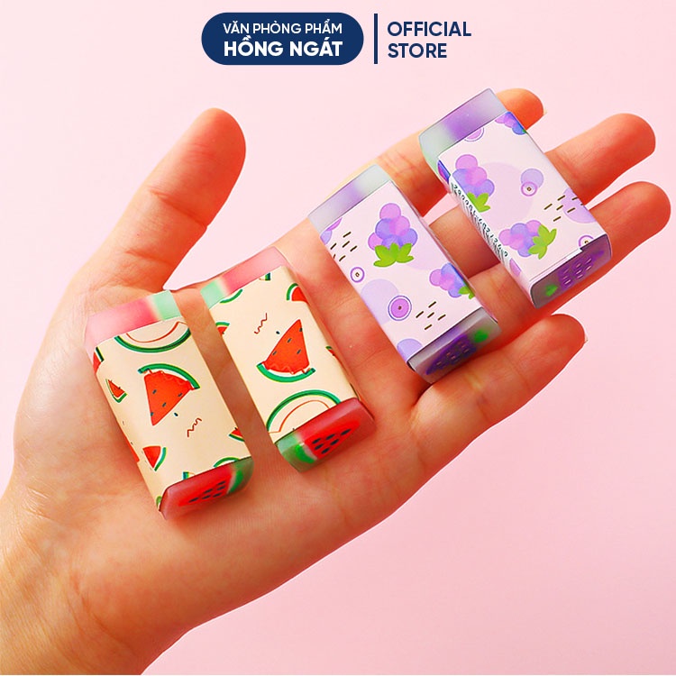 Tẩy bút chì hoa quả HCN, đồ dùng học tập dễ thương gôm tẩy cute giá rẻ làm quà tặng học sinh văn phòng phẩm T34