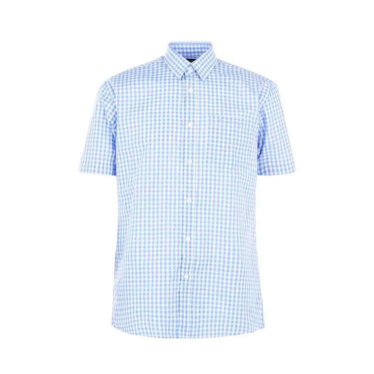 [ Size M ] Áo Sơ Mi Nam Ngắn Tay Pierre Cardin Blue Check