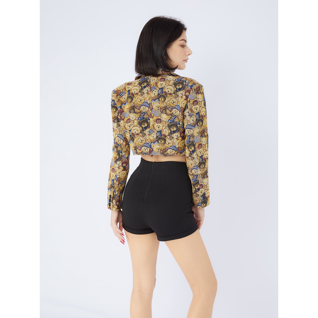 Áo Blazer Nữ Short Teddy , Chất Vải Bố Line Thoải Mái , WVE000017 ,SOMEHOW