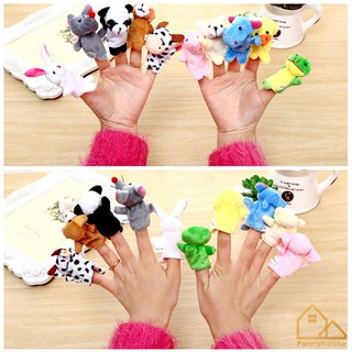 FH 6Pcs/Pack Baby Kids Family Finger Plush Toys Educational Story Cloth Puppets