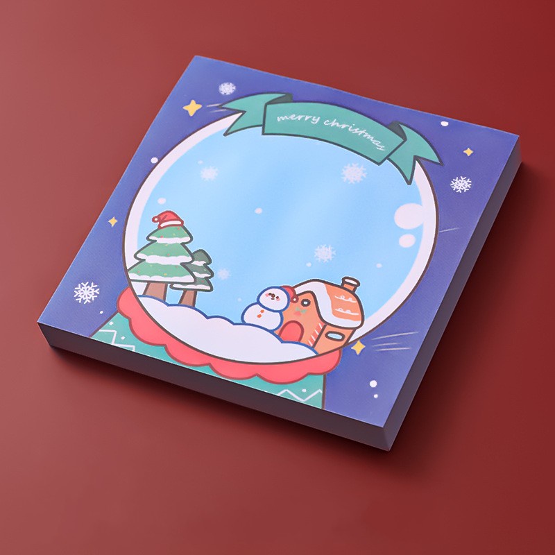 Set 50 tờ giấy ghi chú dán dính họa tiết giáng sinh hoạt hình dễ thương