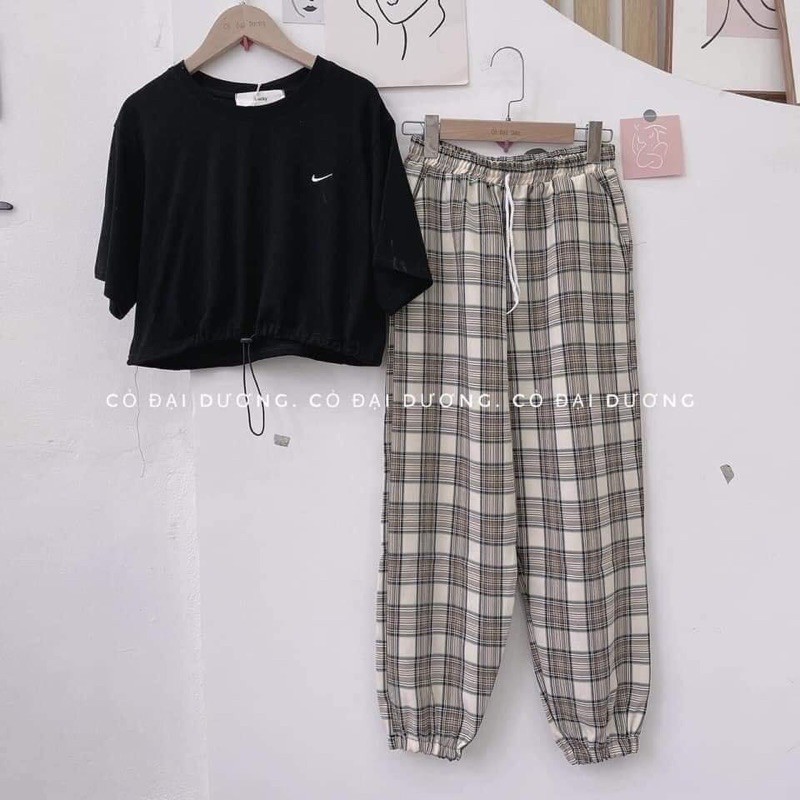Áo croptop tay lỡ unisex dáng rộng cho nữ