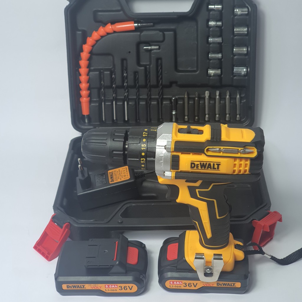 Máy khoan pin Dewalt 36V 3 Chức Năng Máy 2 PIN kèm 24 Phụ Kiện