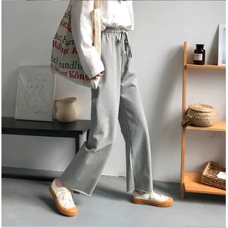 Quần suông thun đơn giản ống rộng  dây rút phong cách ulzzang girl Hàn Quốc