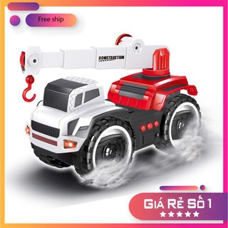 Đồ chơi Duka - Xe Cần Cẩu - No. 806035 - Xe Kỹ Thuật Công Trình có nhạc, đèn - 38 x 20 x 15 cm