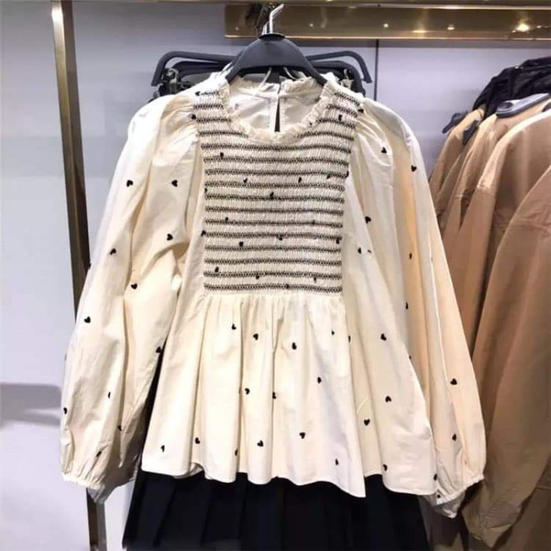 Áo tim thô Zara VNXK cực tỉ mẩn hoạ tiết đep nhấc mông