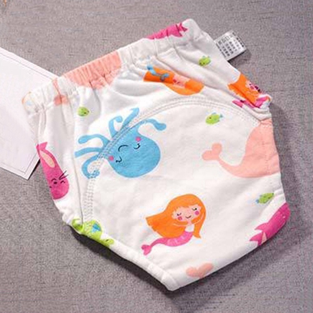 Quần Tã Cotton Chống Thấm Nước Họa Tiết Hoạt Hình Cho Bé Sơ Sinh