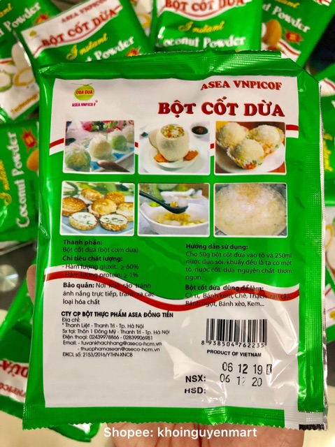 Bột Cốt Dừa Nguyên Chất💯FREESHIP💯Gói 50g Dành Cho Keto/Das | BigBuy360 - bigbuy360.vn