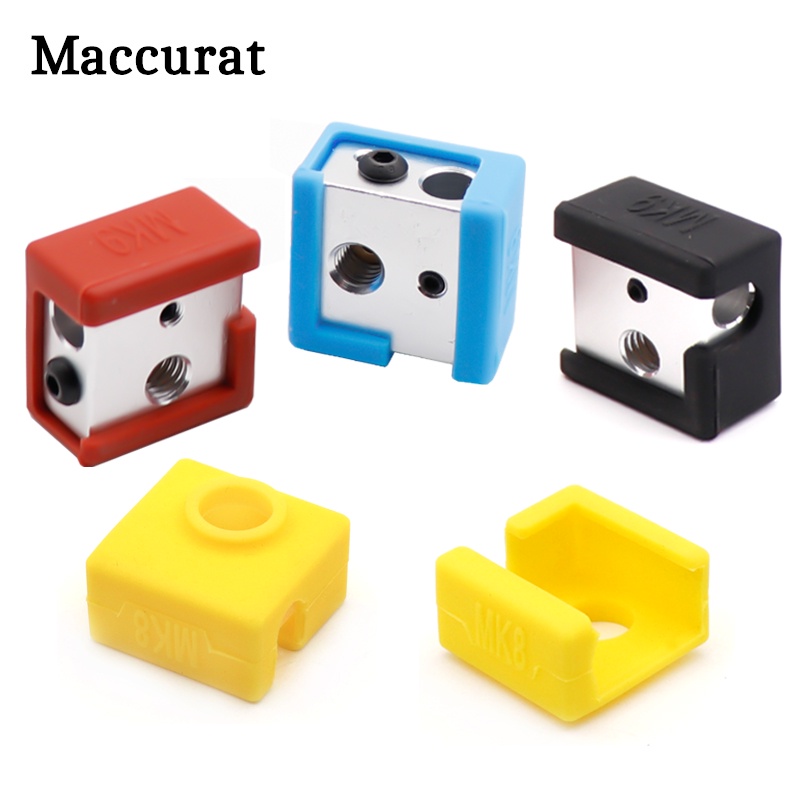1 Máy In 3D MK8 Tất Silicon Khối Nóng Silicon Cách Nhiệt Dành Cho Replicator Anet a6 a8 i3 MK7 / MK8