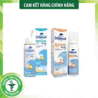 Dung Dịch Nước Muối Biển Xịt Mũi- Sterimar 50m-Giúp Làm Sạch, hết Nghẹt Mũi Cho Trẻ Em-Trẻ sơ sinh - Xịt mũi cá heo