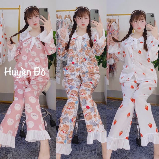 Bộ Lụa Dài Tay Tiểu Thư
