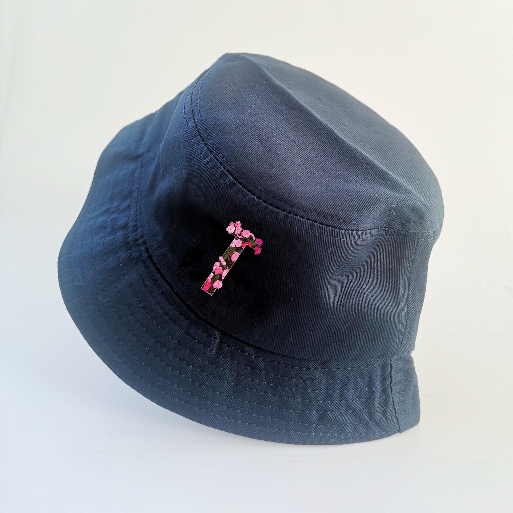 Nón bucket siêu xinh của chodole loại mũ unisex cho nam và nữ in hình độc đáo Floral Text - T