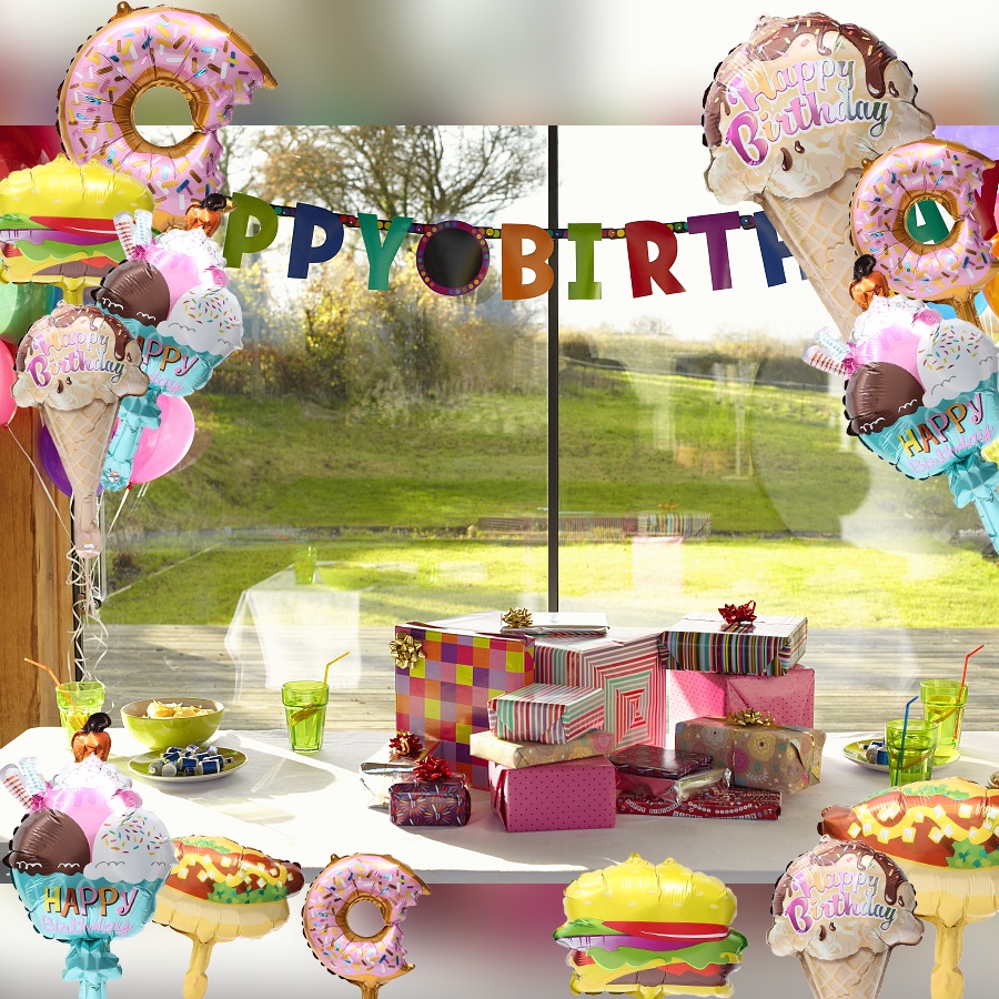 1 Bong Bóng Lá Nhôm Hình Bánh Donut/Kem/Bánh Donut Trang Trí Tiệc Sinh Nhật Cho Người Lớn Và Trẻ Em