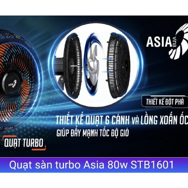 Quạt sàn Asia tubor -Bảo hành chính hãng 3 năm ,Giao hàng Hỏa tốc Trong ngày