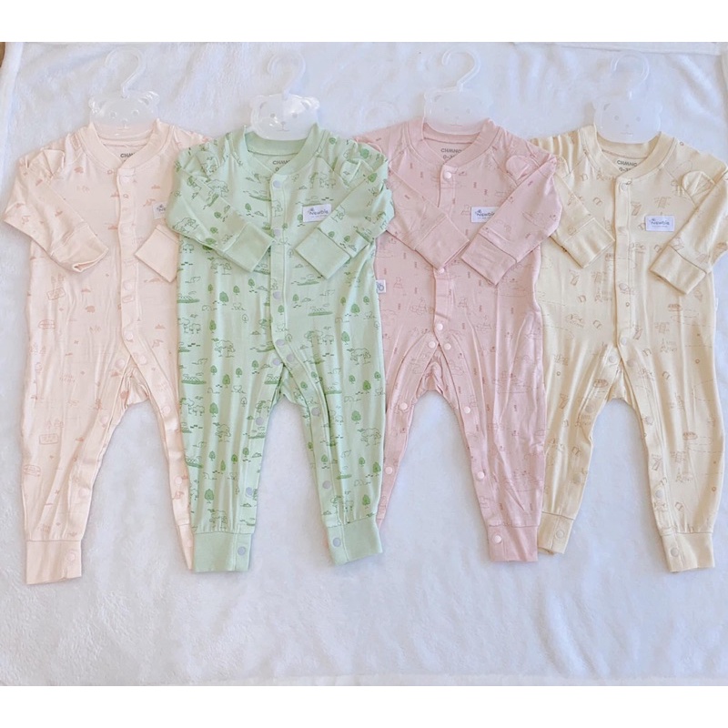 Body dài tay cúc giữa màu sắc xinh xắn cho bé trai bé gái