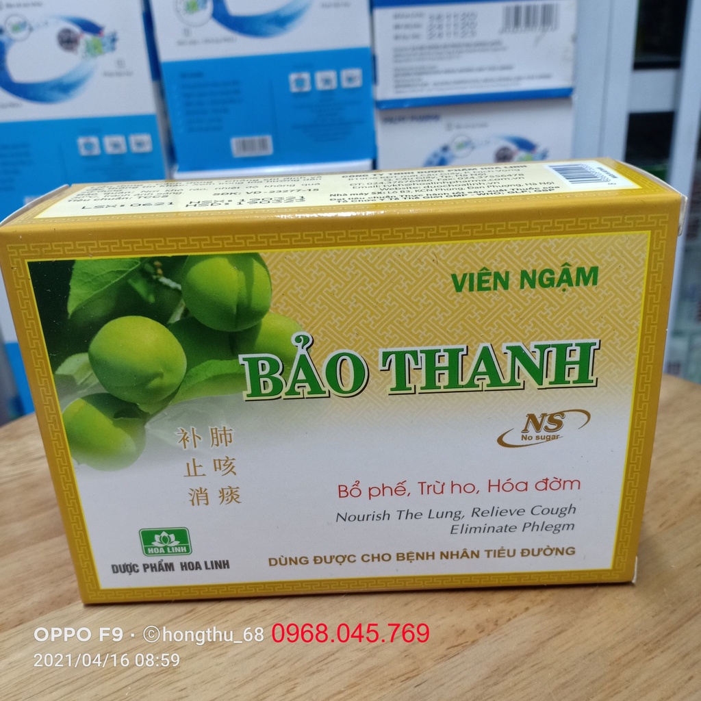 Viên ngậm BẢO THANH hộp 20 viên bổ phế, trừ ho, hóa đờm