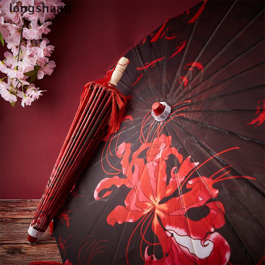 【long】 Other shore flower silk cloth lace umbrella photography props tassel umbrella .