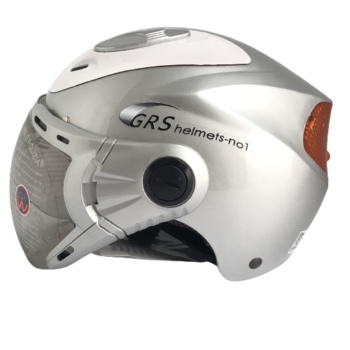 Nón bảo hiểm nửa đầu - Phản Quang cao cấp - GRS A913K - Bạc line trắng