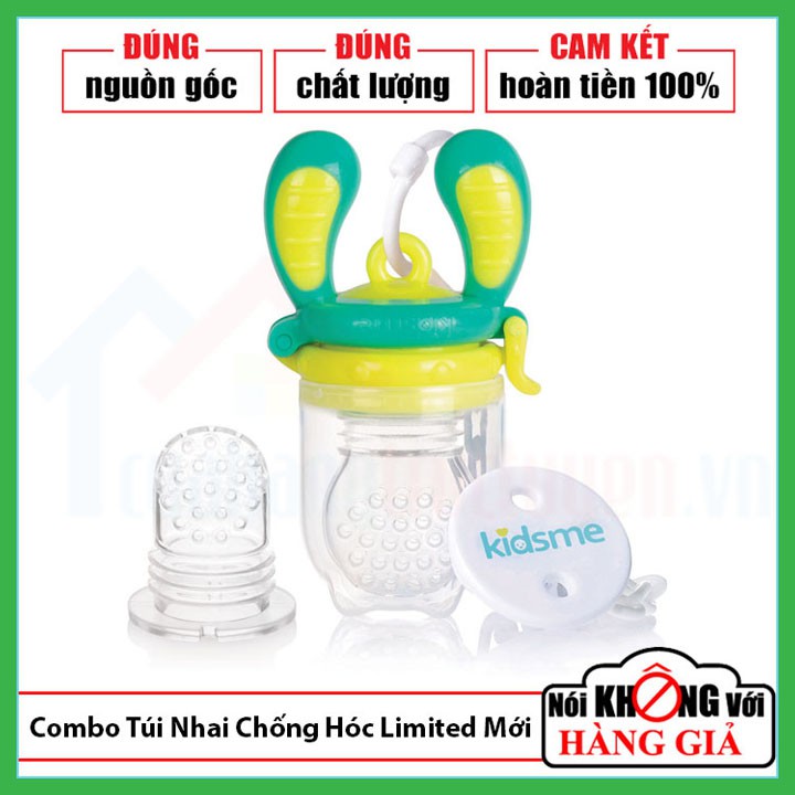 [Chính Hãng] Bộ Túi Nhai Chống Hóc Food Feeder Limited Edition Kidsme Kèm Dây Đeo Cho Bé Từ 4 Tháng | Ăn Dặm Chủ Động