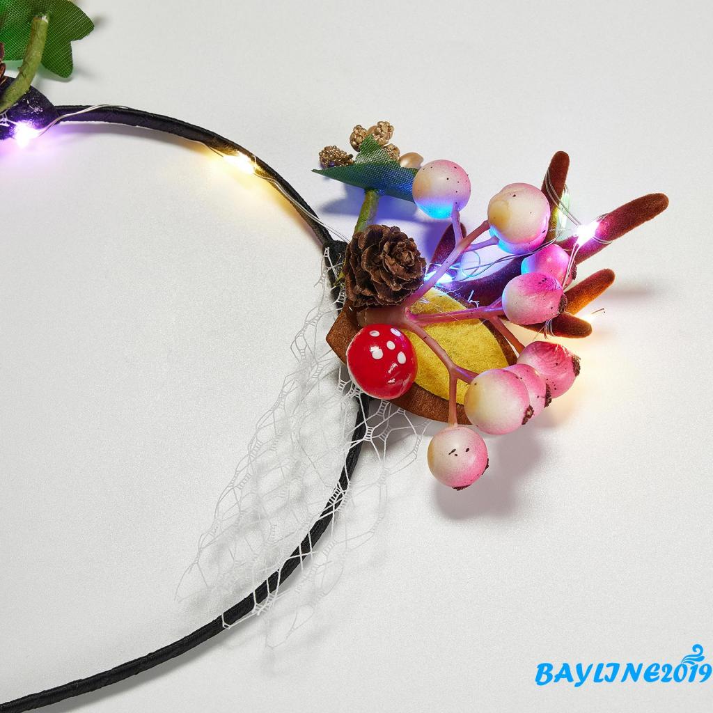 Băng Đô Hình Sừng Hươu Phát Sáng Phong Cách Giáng Sinh Tinh Tế Cho Nữ