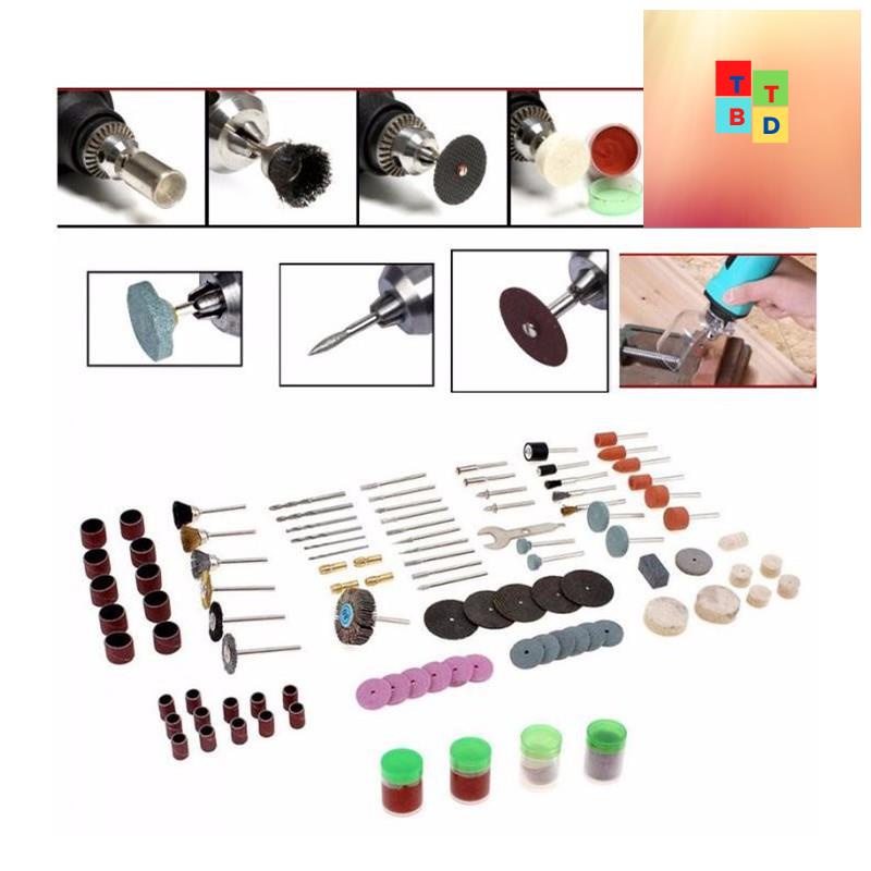 Bộ 161 phụ kiện máy khoan, mài, khắc đa năng