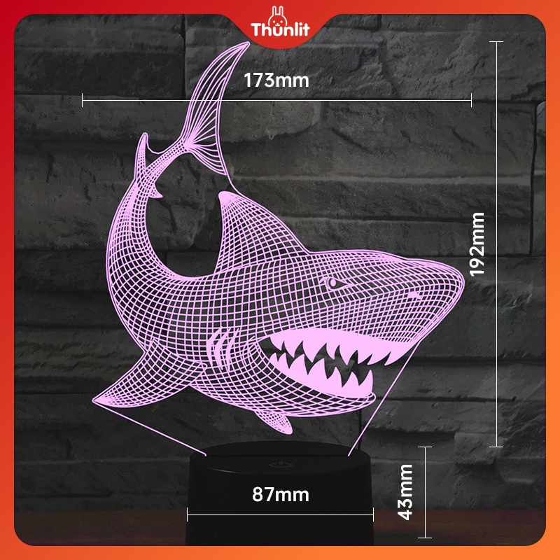 Đèn ngủ THUNLIT sạc usb hình cá mập độc đáo