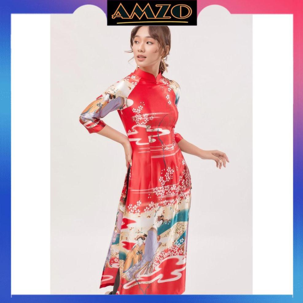 Áo Dài Truyền Thống, Áo Dài May Sẳn Có Cổ Chất Lụa Cao Cấp Họa Tiết Nhật Bản Hàng Thiết Kế Sang Trọng Quý Phái. | BigBuy360 - bigbuy360.vn