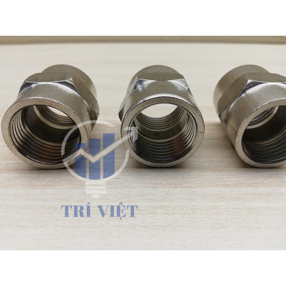 Nối 2 Đầu Ren Trong 21 Inox  (Combo 3 Đầu) [Giao hàng nhanh 2h tại HCM]