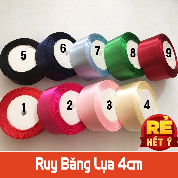 Ruy Băng Lụa đẹp bản 4cm - Đồng giá 3k/mét