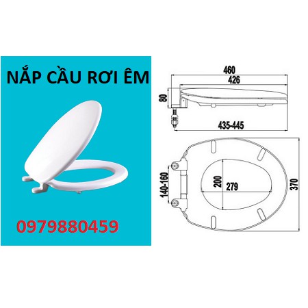 Nắp bồn cầu rơi êm HA09E, nhựa ABS, hãng Việt Nam chất lượng