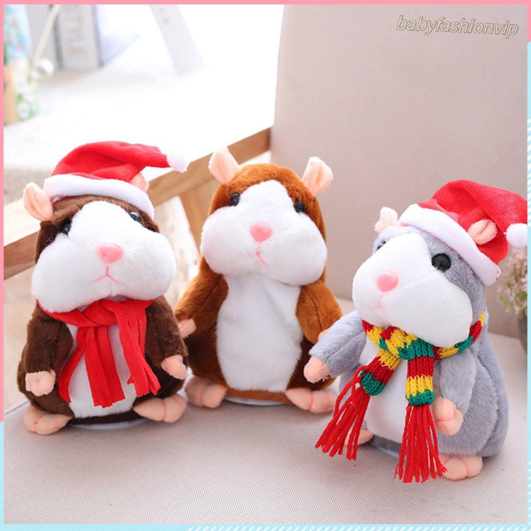 Hoạt Hình Búp Bê Nhồi Bông Hình Ông Già Noel / Chuột Hamster Biết Nói Dễ Thương