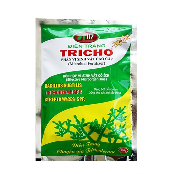GÓI 500 GRAM - PHÂN VI SINH CAO CẤP SIÊU ĐẬM ĐẶC TRICHO ĐIỀN TRANG - Nấm đối kháng TRICHODERMA -Phòng ngừa nấm bệnh