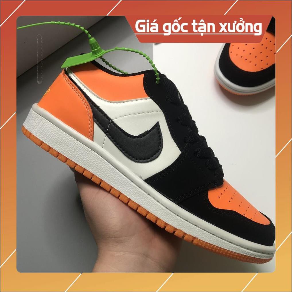 Giày Jordan 1, Giày JD1 Cổ Thấp Màu Cam Móc Đen Da Lộn Cao Cấp Đế Khâu Full Size Nam Nữ 36-43 | JDCD008 | BigBuy360 - bigbuy360.vn