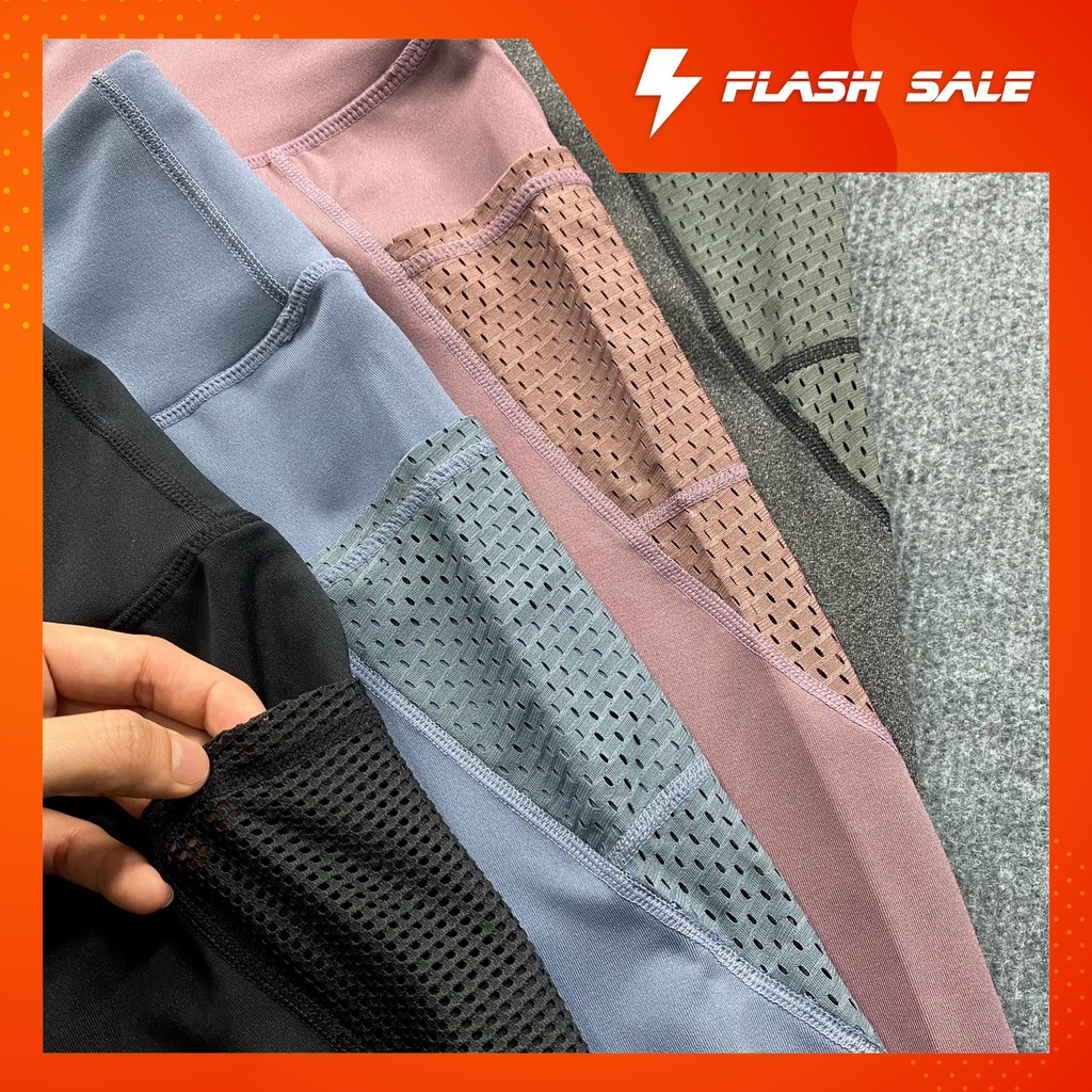 {free ship} QUẦN LỬNG TÚI PHỐI LƯỚI NỮ TẬP GYM-YOGA MÃ NT002