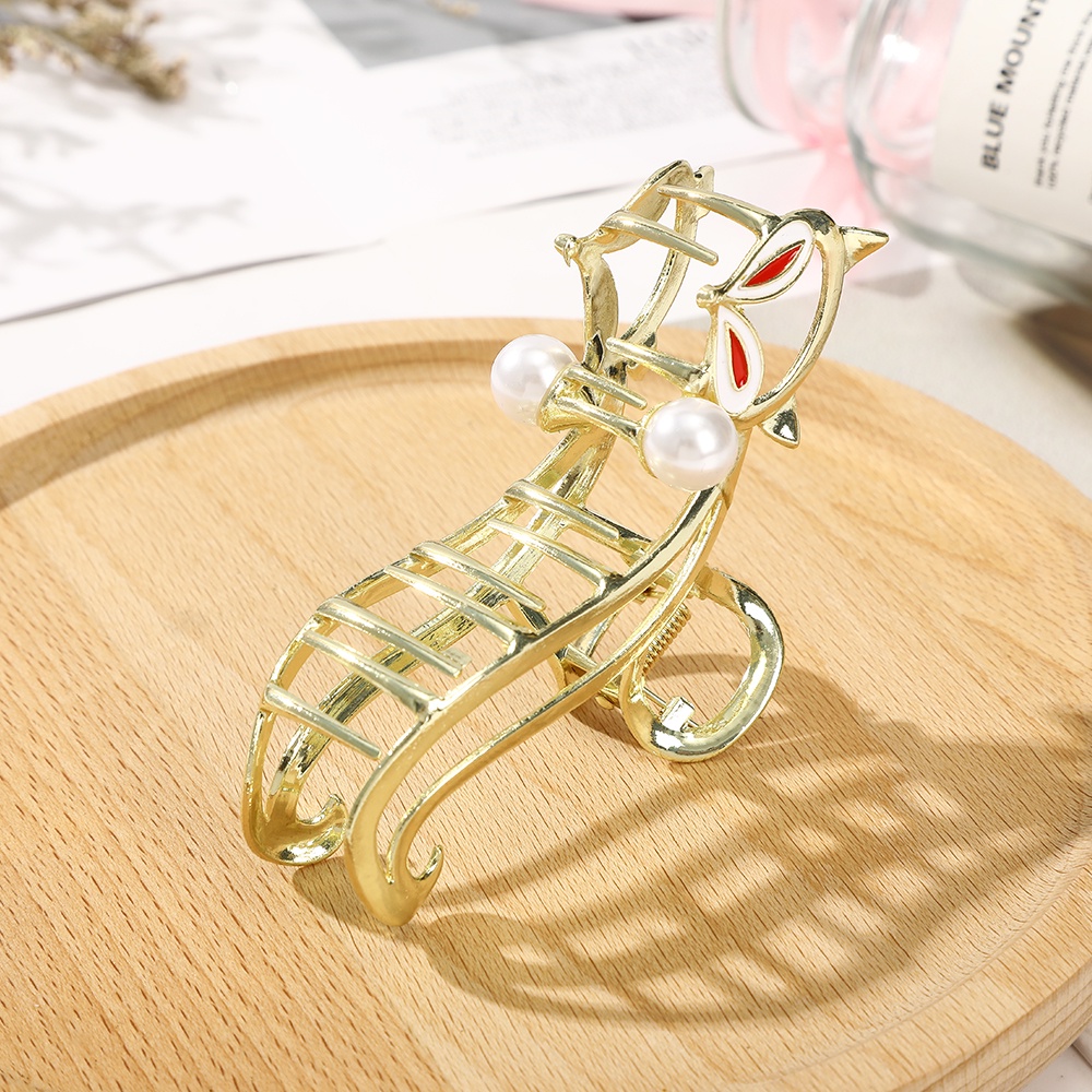 Haimeikang Kẹp tóc hình con cáo màu vàng/ bạc thời trang cho nữ