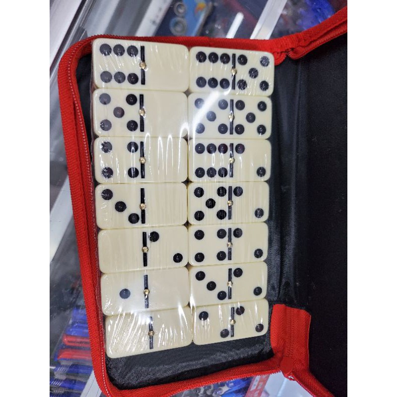 Bộ cờ domino hộp vải 28 quân cờ nhựa tốt