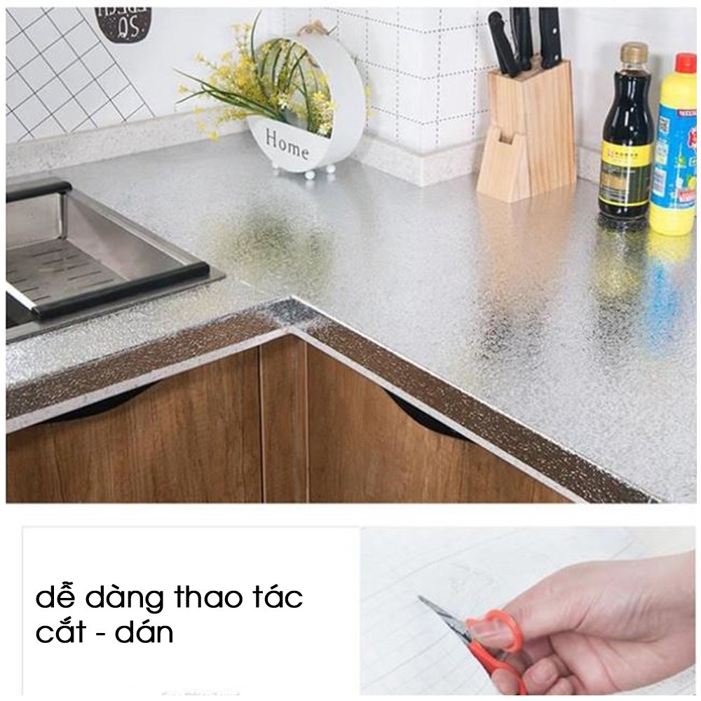 Cuộn giấy bạc dán bếp - decal dán tường nhà bếp ⚡️ cách nhiệt, chống thấm nước ⚡️ (khổ 60cm x 1m-2m-3m)