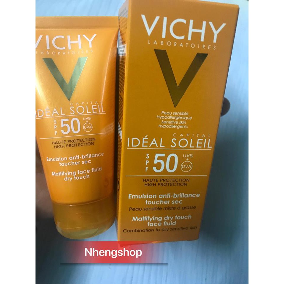 [50ml][Mẫu mơis ] Kem Chống Nắng Vichy SPF 50 Ideal Soleil Emulsion Anti-Brillance