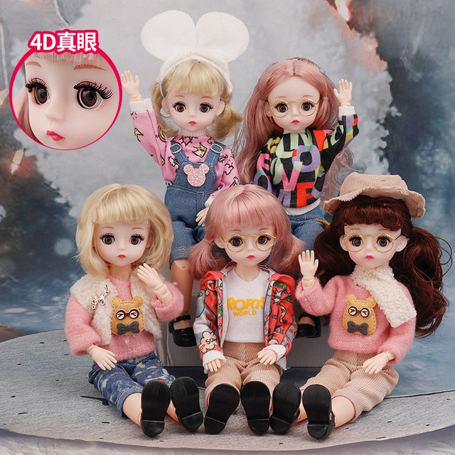 Búp Bê BJD 30cm Dễ Thương 23 Khớp Mắt 4D