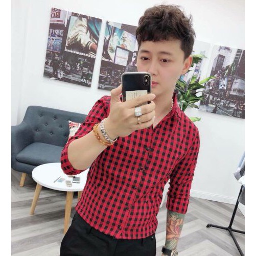 Áo Sơ Mi Caro Nam Tay Dài ANH DUY SHOP SMCR11